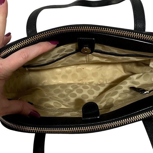 Kate Spade New York Cedar Street Maise Blue and Black Saffiano‎ Leather Satchel - Picture 5 of 11